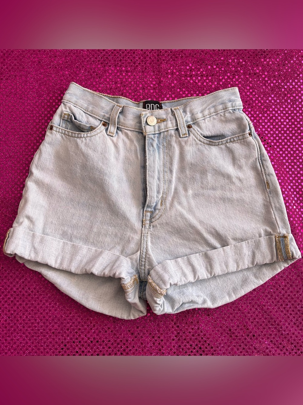 light blue urban outfitters BDG daisy duke jean shorts